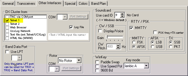 Settings / Station / Other Interfaces